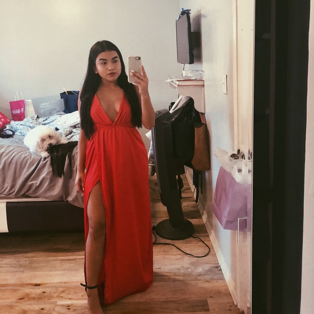 Red formal dress